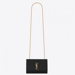 Saint Laurent Small Kate Bag In Black Grained Leather 575
