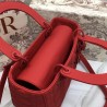 Dior Medium Lady Dior Bag In Cherry Ultra Matte Calfskin 208