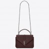 Saint Laurent College Medium Bag In Burgundy Matelasse Leather 796