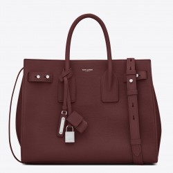 Saint Laurent Small Sac de Jour Souple Bag In Ruby Grained Leather 616