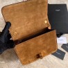 Saint Laurent Carre Satchel Bag In Brown Suede Leather 499
