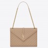 Saint Laurent Envelope Large Bag In Beige Matelasse Grained Leather 240