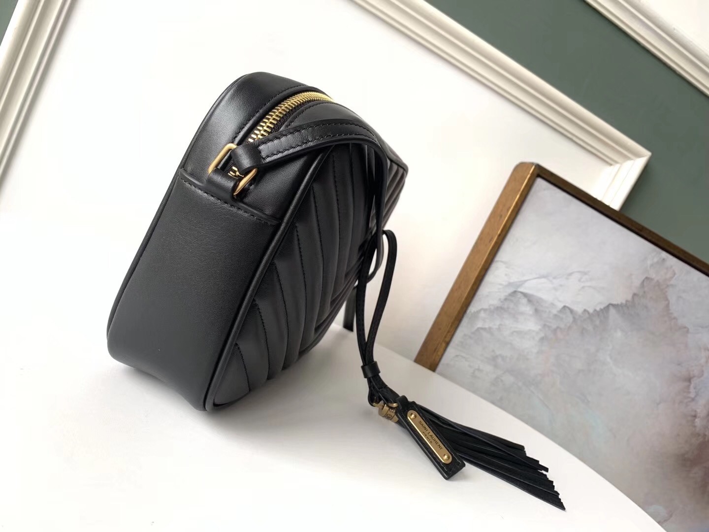 Saint Laurent Lou Camera Bag In Black Leather 347