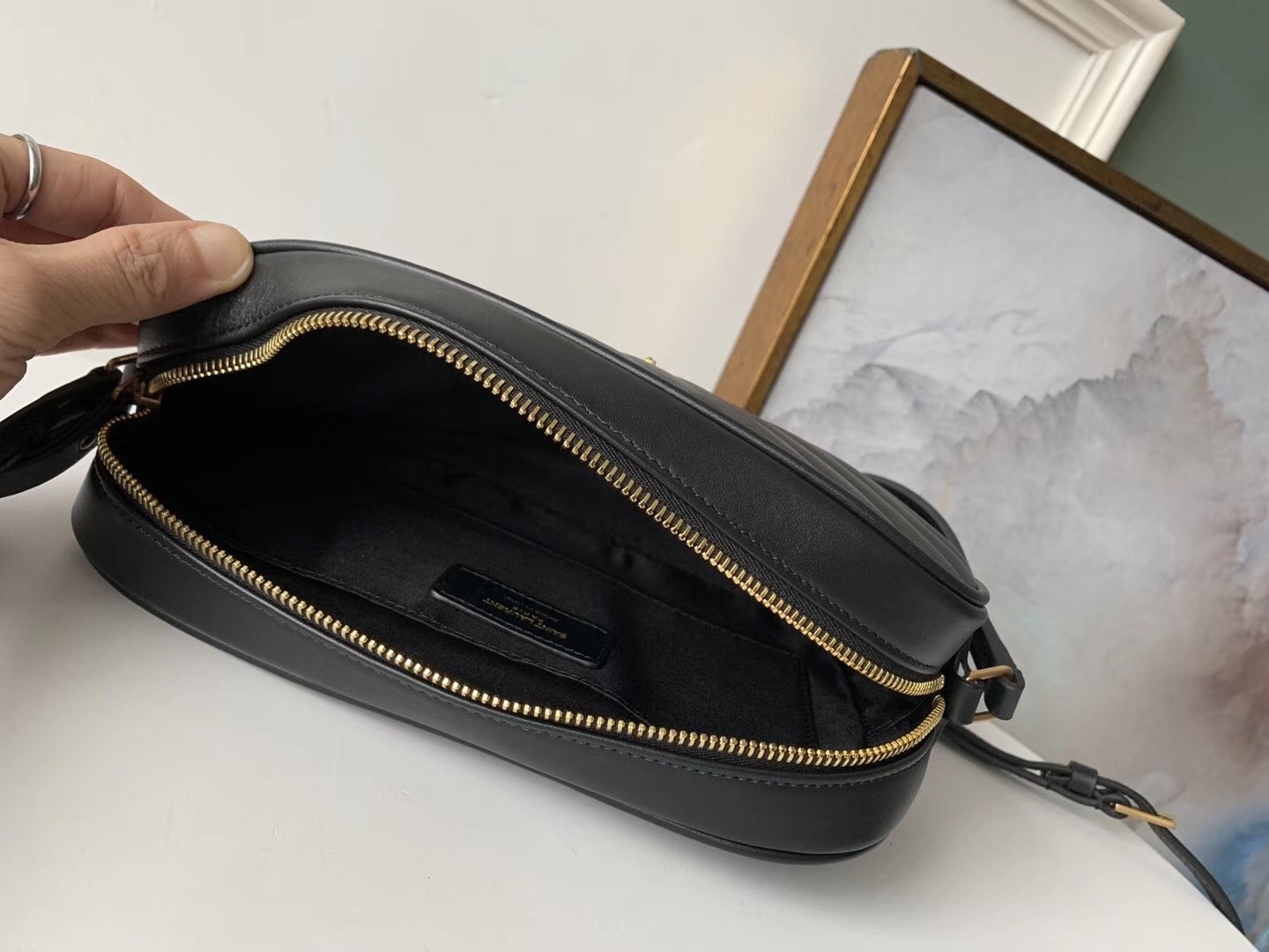 Saint Laurent Lou Camera Bag In Black Leather 347