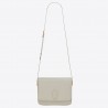 Saint Laurent LE 61 Medium Saddle Bag In White Leather 363