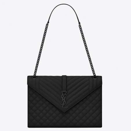 Saint Laurent Large Envelope All Black Bag 001