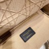 Dior Medium Lady D-Lite Bag In Beige Embroidered Canvas 505