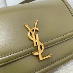 Saint Laurent Solferino Medium Bag In Khaki Calfskin 461