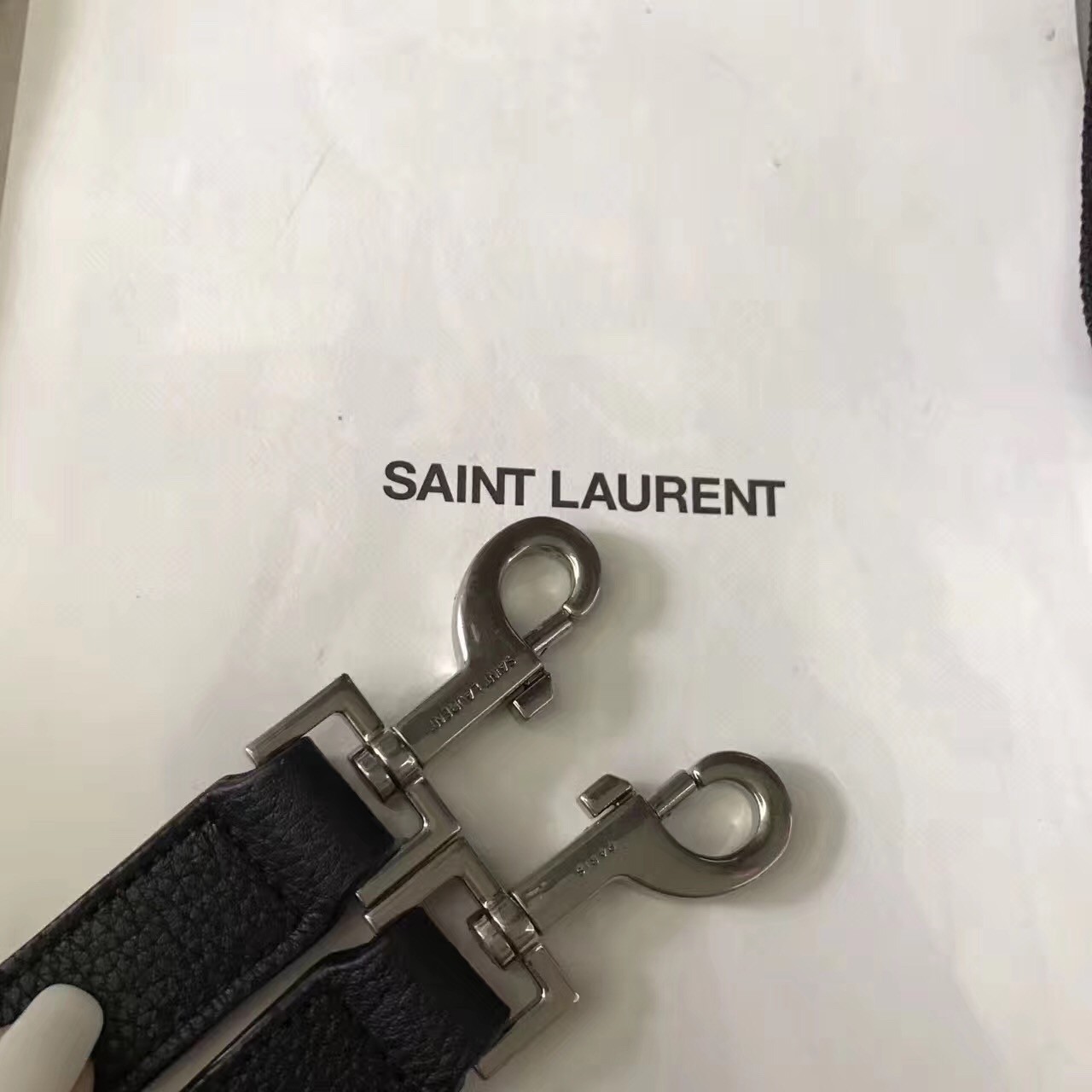 Saint Laurent Baby Sac de Jour Souple Bag In Black Grained Leather 525