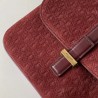 Saint Laurent Monogram All Over Small Satchel In Bordeaux Suede 545