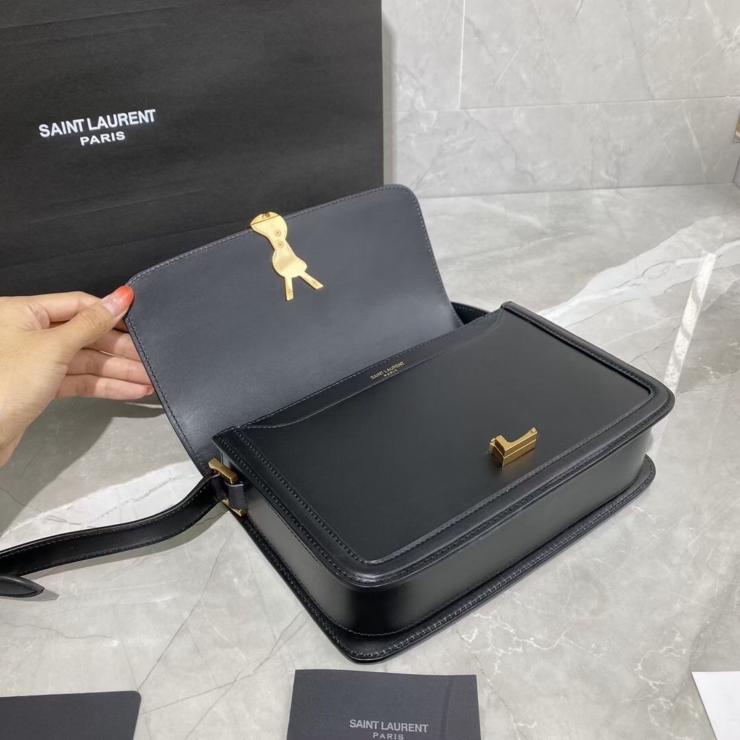 Saint Laurent Solferino Medium Bag In Black Calfskin 588