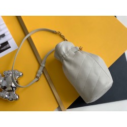 Saint Laurent Le Maillon Hook Bucket Bag In White Lambskin 667