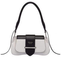 Prada Sidonie Shoulder Bag In Black/White Leather 931