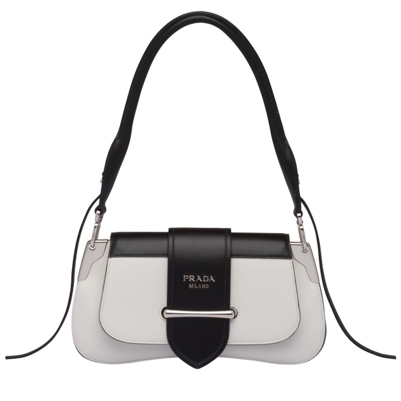 Prada Sidonie Shoulder Bag In Black/White Leather 931