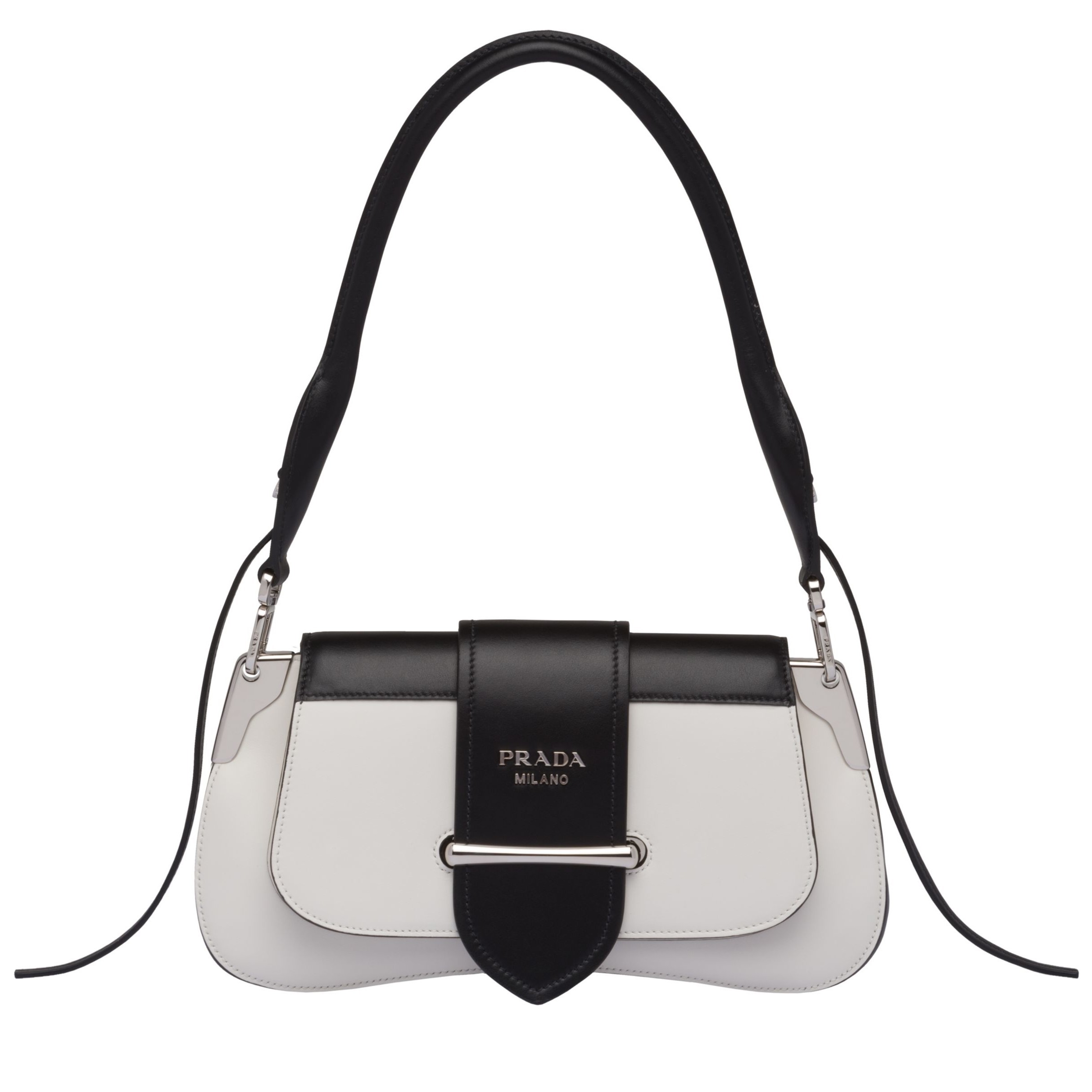 Prada Sidonie Shoulder Bag In Black/White Leather 931