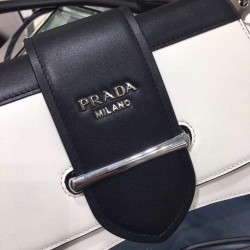 Prada Sidonie Shoulder Bag In Black/White Leather 931