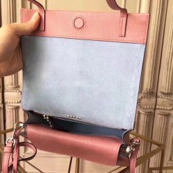 Prada Etiquette Bag In Pink Calfskin With Metal Stud Trim 120