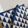 Prada Symbole Micro Bag In White/Blue Jjacquard Fabric 234