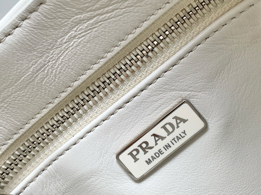 Prada Moon Bag in White Padded Nappa Leather 068