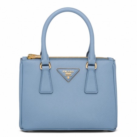 Prada Mini Galleria Bag In Light Blue Saffiano Leather 088