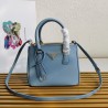 Prada Mini Galleria Bag In Light Blue Saffiano Leather 088