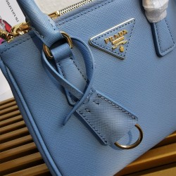 Prada Mini Galleria Bag In Light Blue Saffiano Leather 088