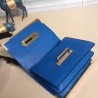 Prada Cahier Shoulder Bag In Blue Hydra /Black Leather 110