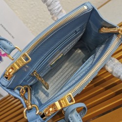 Prada Mini Galleria Bag In Light Blue Saffiano Leather 088