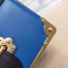 Prada Cahier Shoulder Bag In Blue Hydra /Black Leather 110