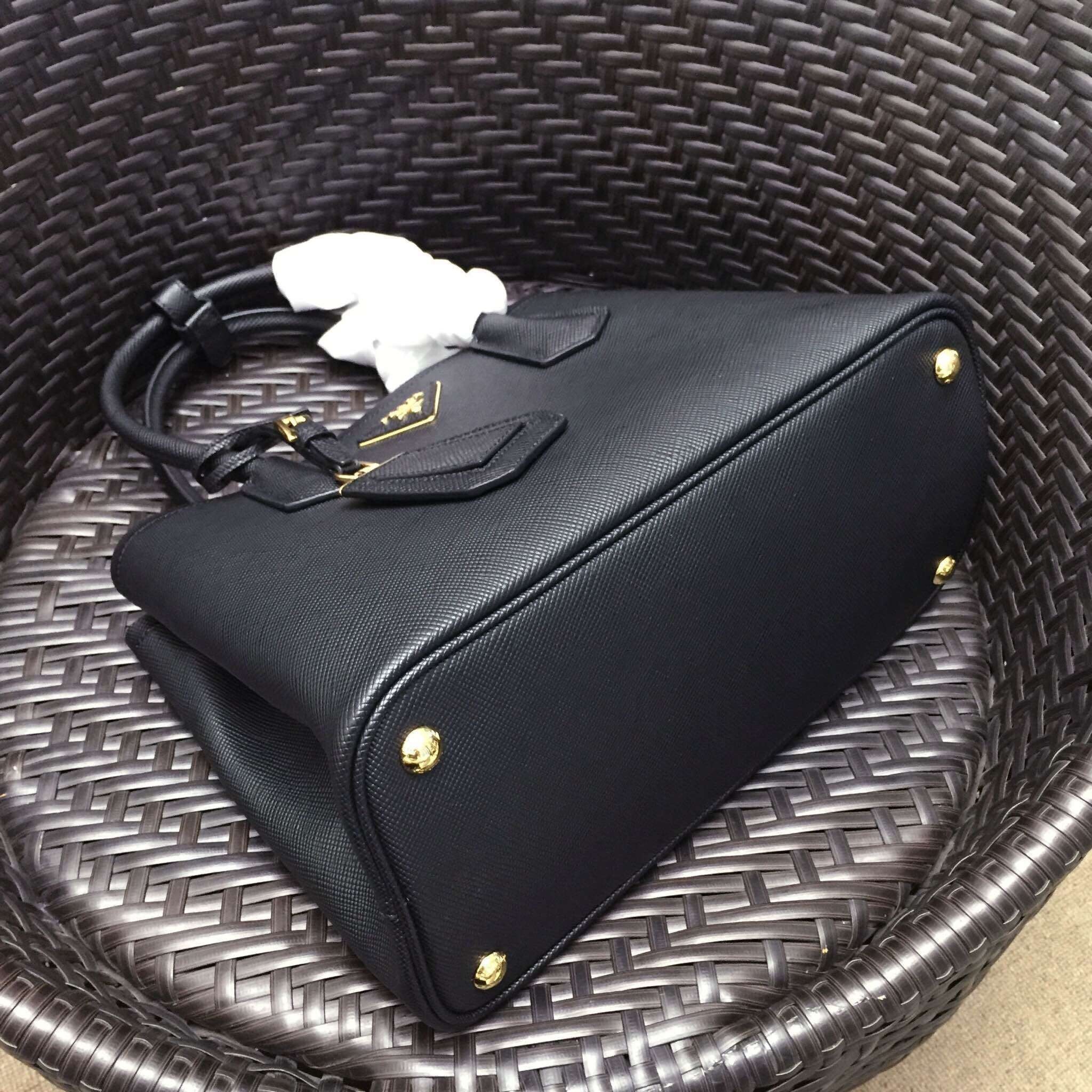 Prada Black Saffiano Double Small Bag 154