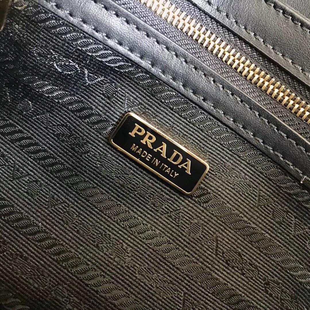 Prada Embleme Bag In Black Saffiano Leather  165