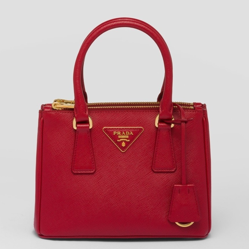 Prada Mini Galleria Bag In Red Saffiano Leather 203