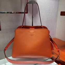 Prada Matinee Tote Bag In Orange Saffiano Leather 224