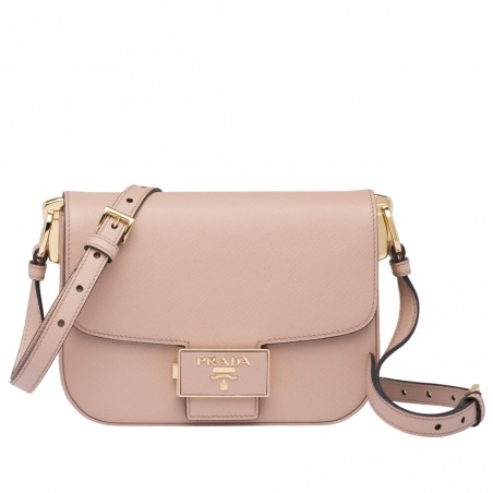 Prada Embleme Bag In Powder Pink Saffiano Leather 239