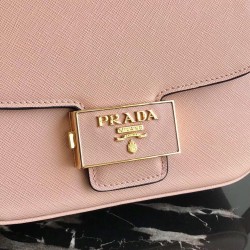 Prada Embleme Bag In Powder Pink Saffiano Leather 239