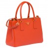 Prada Small Galleria Bag In Orange Saffiano Leather 261