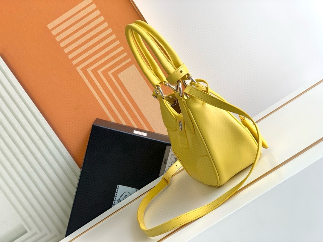 Prada Moon Bag in Yellow Padded Nappa Leather 400