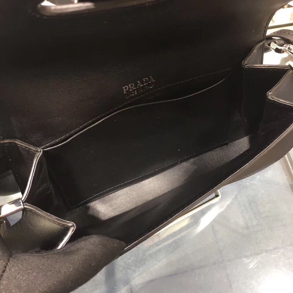 Prada Sidonie Black Leather Shoulder Bag 427
