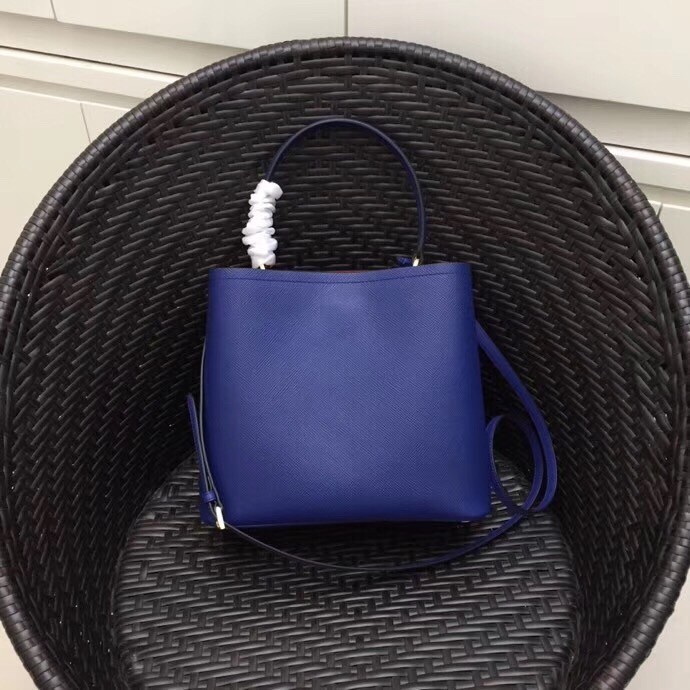 Prada Blue Saffiano Leather Double Bag 476