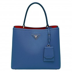 Prada Blue Saffiano Leather Double Bag 476