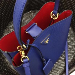 Prada Blue Saffiano Leather Double Bag 476