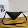 Prada Triangle Pouch Bag In Black Leather  508