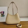 Prada Cleo Shoulder Large Bag In Beige Brushed Leather 293