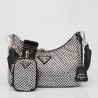 Prada Re-Edition 2005 Bag In Black Satin with Crystals 254