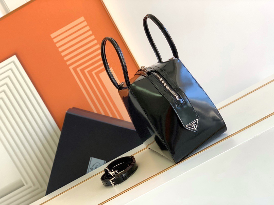 Prada Supernova Small Handbag In Black Brushed Leather 023