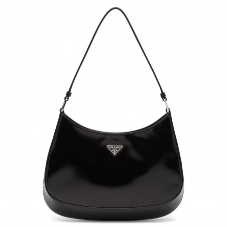 Prada Cleo Small Shoulder Bag In Black Brushed Leather 706