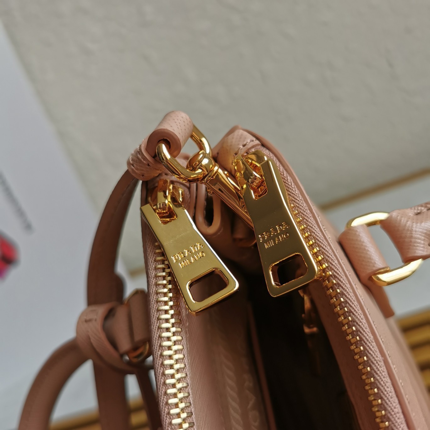 Prada Mini Galleria Bag In Powder Pink Saffiano Leather 971