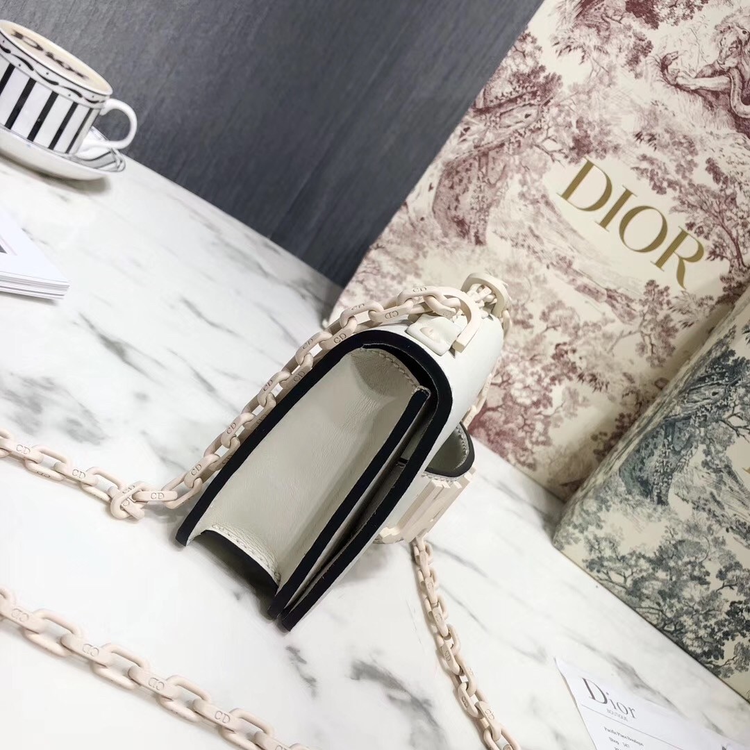 Dior Mini J'Adior Bag In White Ultra Matte Calfskin 997