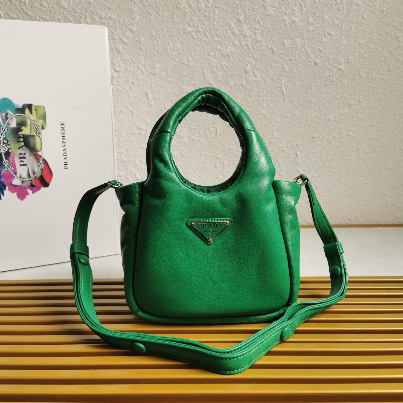 Prada Small Top-handle Bag in Green Nappa Leather 847