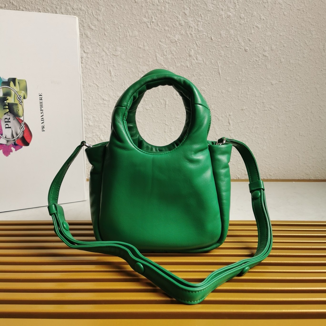 Prada Small Top-handle Bag in Green Nappa Leather 847